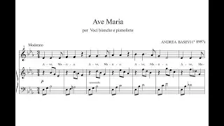 Basevi, Andrea (* 1957) Ave Maria, per voci bianche e pianoforte (2003).