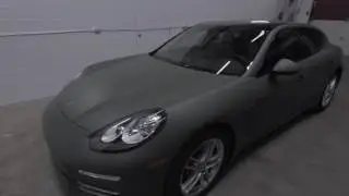 Porsche Panamera | Matte Military Green Vinyl Wrap