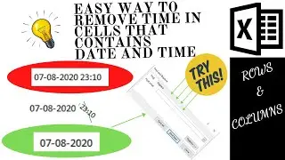 Excel shortcut to remove Time from Date in a cell that contains datetime