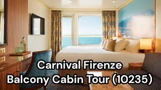 Carnival Firenze Balcony Stateroom Tour| Cabin 10235| LIDO DECK| Cabin Review