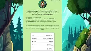 Earn 2.2% Daily On Solana | Over $100,000 SOL MINER | passive income | Mr. Zuni