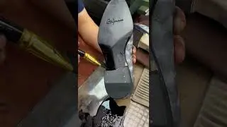 Gifennse Grey Oxford Coloring Process | Handmade Leather Magic L #leather #shoes #handmade