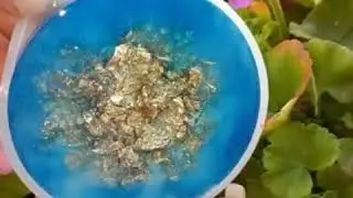 Epoxy Resin/Coaster/DIY Ideas/watch me demolding/Siliconmold/blue gold Coaster/Goldleaf/Epoxidharz