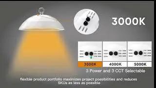 3 Power and 3 CCT Selectable(5.4) NSF Dust Proof LED High Bay 100-200W