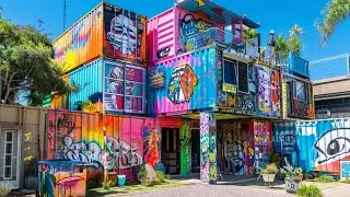 Modern Australian Shipping Container House Design Trends 🎨 | Graffiti Art Meets Modern Architecture