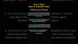 Stealth Mind Control: Plant Ideas SECRETLY (#5 is DANGEROUS!)