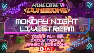 🔴 LIVE! Minecraft Dungeons | Tower Run 39 FULL CLIMB | NO LIVES LOST [Apocalypse Mode] & Trials
