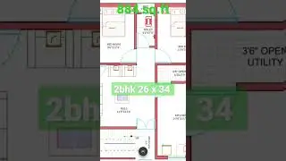 26' x 34' 2bhk house plan || ghar ka naksha | ghar ka plan || 26' by 34' plan