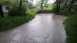 Kraków, Stary Bieżanów - wylała rzeka Serafa - 4
