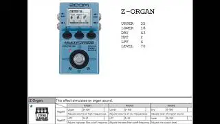 ZOOM MS 70CDR Z ORGAN PATCH 01 (Guitar)