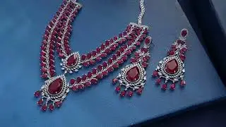 Aurora Red Statement Necklace Set