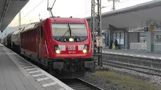 DB Cargo AG with locomotive 187 153 passing through Koblenz with a cargo train