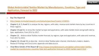 Global Antimicrobial Textiles Market 2017: Trends & Distributor Share Latest Demand & 2022 Forecasts
