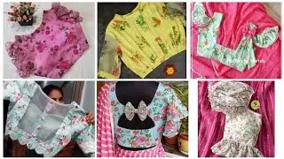 Floral print new model blouse design/Latest blouse design/Blouse neck design