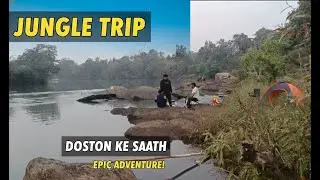 solo jungle camping adventure in river heavy 🏕️✅Camping in extreme deadly cold weather turned🏕️😘