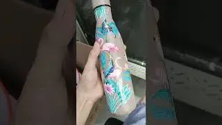 Plastic beverage cup with flamingo 360 degree full color printing. #uvprinting #uvprint