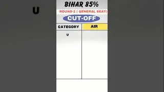 BIHAR ( 85%) Round 2 Final Cut off Category Wise #neet2025 #biharneetcutoff #ytshorts #shortvideo