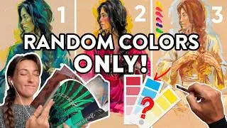 3 RANDOM COLOR PALETTE Paintings... Challenge Accepted!
