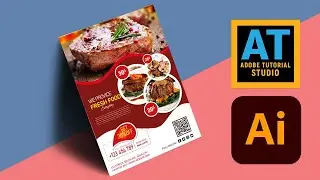 Adobe Illustrator - Create Restaurant Flyer Template Design
