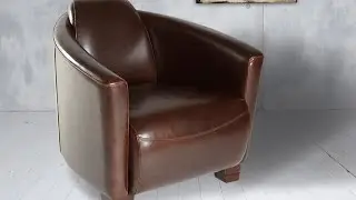 Ledersessel / Clubsessel Hera braun