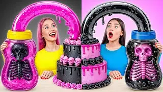 Черное vs Розовое Украшение Торта Челлендж | Забавные Лайфхаки с Едой от Multi DO Joy