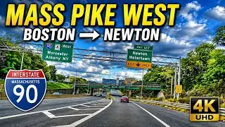 🛣️ Massachusetts Turnpike (I-90 West) Boston to Newton MA | 4K Highway  Drive &ndash; 10/3/21