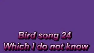 Bird song 24 Which I do not know