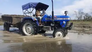 sonalika di 745 iii gorkha series tractor concrete full loaded trolley