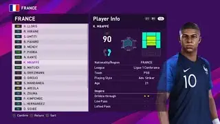 eFootball PES 2020 - France Player Ratings