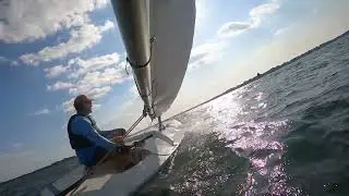 Sunfish sailing west back towards LNYC past D8