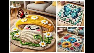 Very beautiful wool crocheted carpet design ideas to share#design #knitting #crochet #carpet