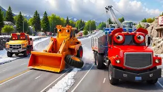 🚜 Race Day Emergency! Can Benny the Bulldozer Fix His Big Breakdown? | Emergency Vehicles 3D