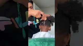Kids rubber band hairstyle little afro girls #shorts #naturalhair