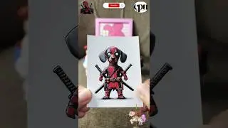 Its not Deadpool, it is Dogpoll?? Cut & Paste Sticker ASMR #dog #marvel