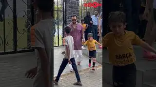 Saif Ali Khan accompanies son Taimur Ali Khan to the football ground #shorts #saifalikhan