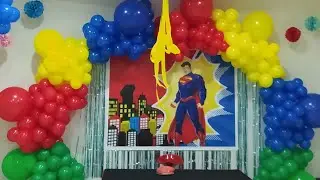 how to make superman balloon decoration || superman balloon || superman theme  || superman party