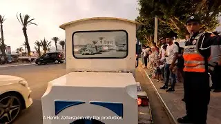 The evening tourist train around Agadir, Morocco in less then 2 minutes.