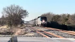 Amtrak P42 63 leads NB Texas Eagle 22 in Buda Texas