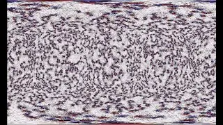 Vorticity sign in a Kuramoto model on the sphere with noise
