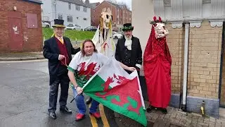 Mari Lwyd in Centre of Newport 2025
