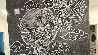 Pheonix painted / chalkboard mural art