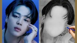 Jimin Drawing | BTS Sketch & Shaded Portrait Timelapse