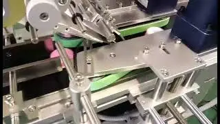 Plastic bottle cap automatic top side labeling machine #labelingmachine #labeling #labelermachine