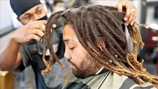 TRANSFORMATION HAIRCUT TUTORIAL: CUTTING OFF 15 YEAR OLD DREADS FOR 360 WAVES