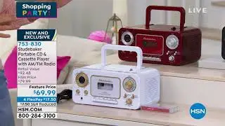 Портативный кассетный CD-плеер Studebaker с радио AM/FM...