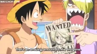 Sanji's first reaction to his wanted poster - One Piece [HD]