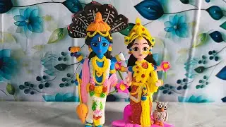 Beautiful Lakshmi Narayan Clay Sculpture | Handmade Air Dry Clay Art | Clay Idol Making #claycrafts 