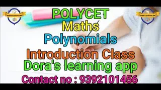POLYCET | Polynomials | Introduction Class