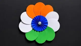 Republic Day Special Paper Craft | Tricolor Flower Wall Hanging | Easy Independence Day Decoration