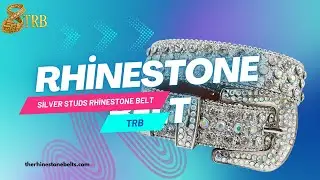 TRB Silver Belt Silver Strap with Silver Studs Rhinestone Belt
